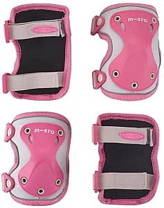 Echipament de protectie Micro pentru genunchi si coate reflective Pink M