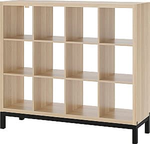 Etajera IKEA Kallax 147x129 Aspect Stejar Antichizat/Negru