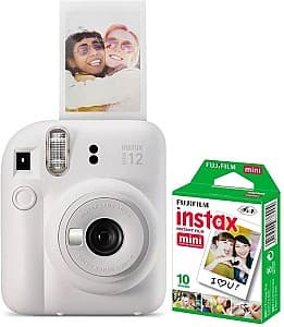 Aparat foto instant Fujifilm Instax Mini 12 Clay White + Film Mini 2x10