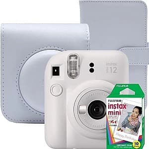 Aparat foto instant Fujifilm Instax Mini 12 Clay White + Cover + Album + Film 1x10