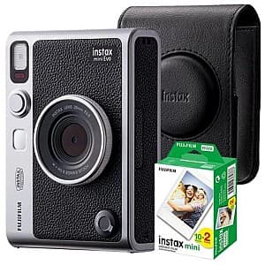 Aparat foto instant Fujifilm Instax mini Evo Black + Bag + Film 2x10