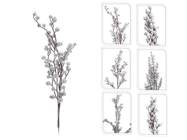 Искусственные цветы Christmas с белыми скулами и блестками 74см