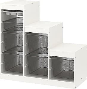 Etajera IKEA TTrofast organizator/6 containere 99x44x94 Alb/Gri Inchis