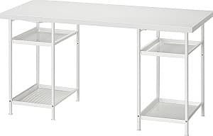 Компьютерный стол IKEA Lagkapten/Spand 4 полки 140x60 Белый