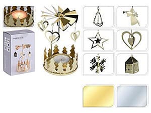Suport pentru lumanari Christmas Scena cu platan 13X8cm