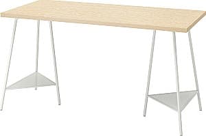 Компьютерный стол IKEA Mittcirkel/Tillslag 140x60 Под Сосну/Белый