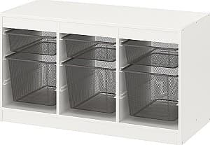 Etajera IKEA Trofast 6 cosuri 99x44x56 Alb/Gri Inchis