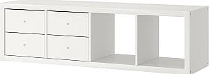 Etajera IKEA Kallax 2 organizatoare 42x147 Alb