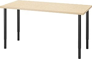 Компьютерный стол IKEA Mittcirkel/Olov 140x60 Под Сосну/Черный