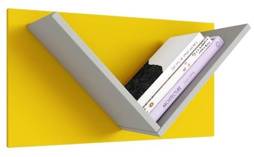 Полка на стену Polini Kids Mirum 5Y 600 Grey-Yellow