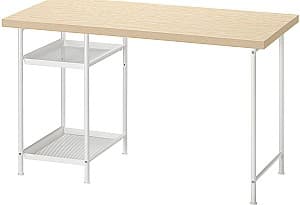 Компьютерный стол IKEA Lagkapten/Spand 2 полки 120x60 Имитация Сосны/Белый