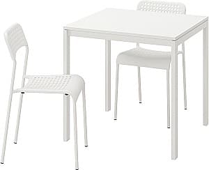 Set de masa si scaune IKEA Melltorp/Adde 75cm 1+2 Alb