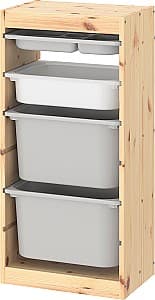 Etajera IKEA Trofast organizator/3 containere 44x30x91 Pin/Gri/Alb