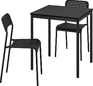 Set de masa si scaune IKEA Sandsberg/Adde 67x67cm 1+2 Negru