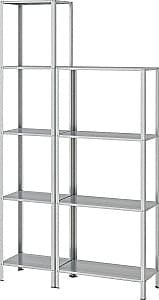 Стеллаж IKEA Hyllis 100x27x140-183 Нержавеющая Сталь