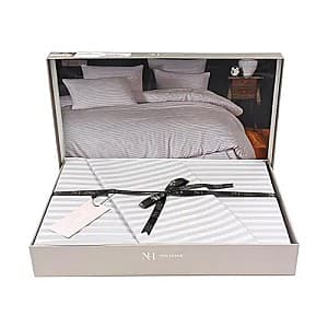 Lenjerie de pat Newhome Euro 2 Stripe Satin, gri