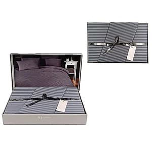 Комплект постельного белья Newhome Euro 2 Stripe Satin, антрацит