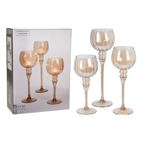 Suport pentru lumanari H&S Set sfesnice 3buc, Pocal