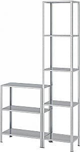 Стеллаж IKEA Hyllis 100x27x74-183 Нержавеющая Сталь