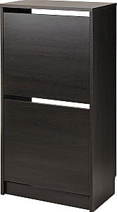 Dulap pentru incaltaminte IKEA Bissa 2 compartimente 49x28x93 (Negru-maro)