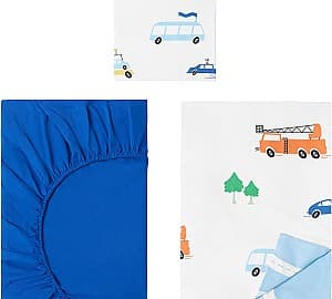 Lenjerie de pat pentru copii IKEA Bergfink 150x200/50x60cm Albastru