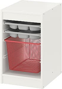 Etajera IKEA Trofast 2 organizatori/cos 34x44x56 Alb/Gri/Rosu Deschis