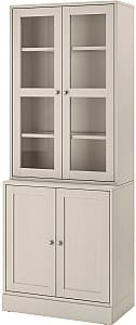 Dulap cu vitrina IKEA Havsta usi sticla 81x47x212 Gri Bej