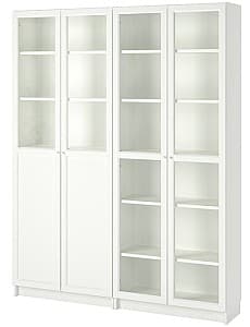 Шкаф витрина IKEA Billy/Oxberg 160x30x202 White/Glass