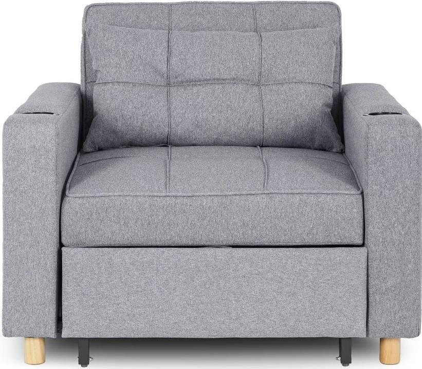 Кресло Mebel Elite Solor Серый/Натуральный Дуб