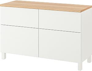 Comoda IKEA Besta/Lappviken/Stubbarp sina inchidere lina 120x42x76 Alb