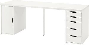 Masa pentru calculator IKEA Lagkapten/Alex usa/sertare 200x60 Alb