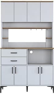 Set mobila bucatarie Mirage Meble JE179 Alb/Nuc (Bej)