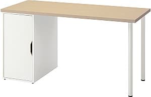 Компьютерный стол IKEA Malskytt/Alex 1 дверца 140x60 Береза/Белый