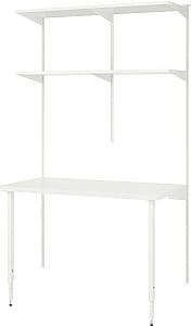 Etajera IKEA Boaxel/Lagkapten cu masa 125x62x201 Alb