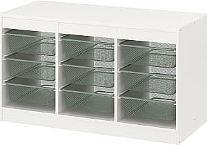 Etajera IKEA Trofast 9 cosuri 99x44x56 Alb/Verde Gri Deschis