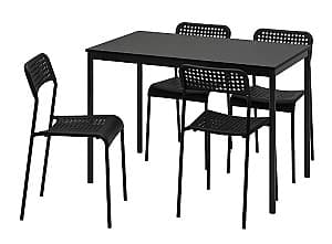 Набор стол и стулья IKEA Sandsberg/Adde 110x67 Черный/Черный (1+4)