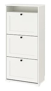 Тумба для обуви IKEA Brusali 3 отделения 61x130 (Белый)