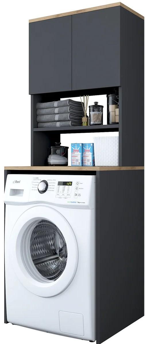 Шкаф в ванную Mirage Meble KD101 Антрацит (Серый)/Орех