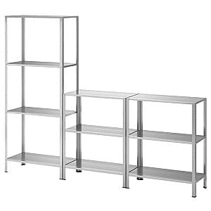 Торговый стеллаж IKEA Hyllis в помещении/на открытом воздухе 180x27x74-140  Inox