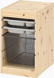 Etajera IKEA Trofast 2 organizatori/cos 32x44x52 Pin/Gri Inchis