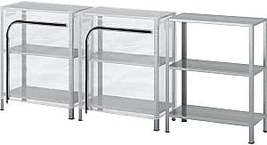 Etajera IKEA Hyllis cu husa 180x27x74 Gri/Transparent