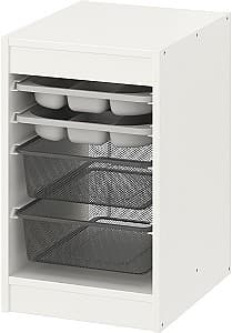 Etajera IKEA Trofast 2 organizatori/2 cosuri 34x44x56 Alb/Gri/Gri Inchis