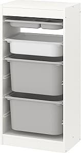 Etajera IKEA Trofast organizator/3 containere 46x30x94 Alb/Gri