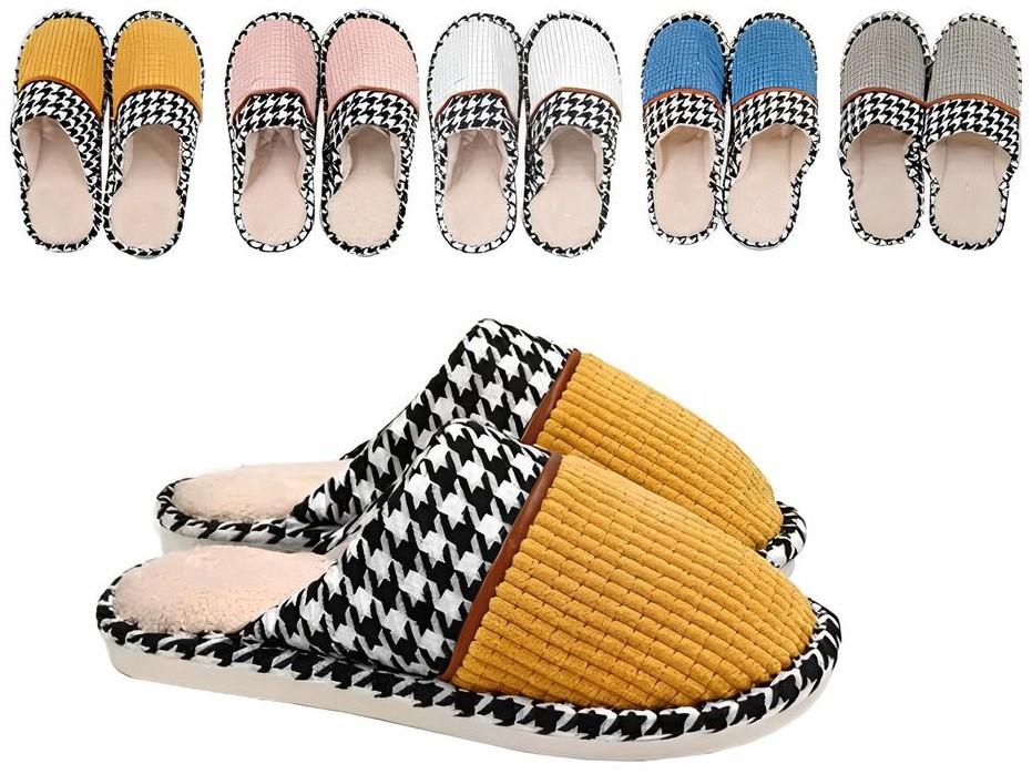 Тапочки женские VLM С отделкой в клетку (р.36-45)