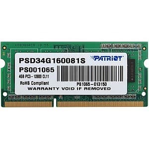 Memorie operativa RAM PATRIOT SODIMM 8GB DDR3-1600 CL11 (PSD38G16002S)