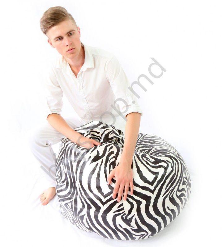 Fotoliu puf Because Royal Bean Bag - Zebra XXL
