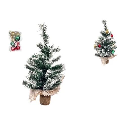 Decoratiune de Craciun Christmas in ghiveci de iuta 45cm