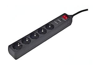 Сетевой фильтр Gembird 5 Sockets 1.5m, SPG5-C-5 5-outlets, Black