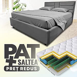 Pat Alcantara Artemida 1.6 m + Saltea Salt Confort Clasic 160x200