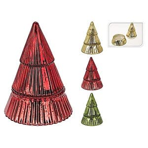 Свеча Christmas в стеклянном подсвечнике Елка, 12х17 см